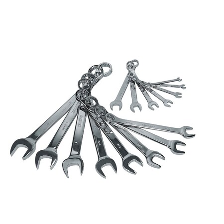 Surtek Mirror-polished combination wrench set, 15 pieces rack 100519